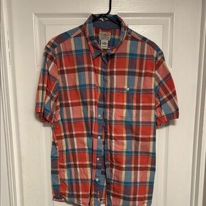 LL Bean Red and Blue Plaid Casual Shirt